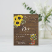 BUDGET Landelijke Zonnebloemen RSVP Trouwen (Staand voorkant)