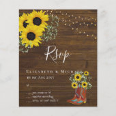 BUDGET Landelijke Zonnebloemen RSVP Trouwen (Voorkant)