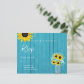 BUDGET Landelijke Zonnebloemen RSVP Trouwen (Staand voorkant)