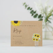 BUDGET Landelijke Zonnebloemen RSVP Trouwen (Staand voorkant)