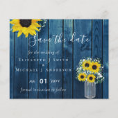 BUDGET Landelijke Zonnebloemen Trouwuw Uitnodiging (Voorkant)