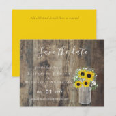 BUDGET Landelijke Zonnebloemen Trouwuwdatum Kaartj (Voorkant / Achterkant)