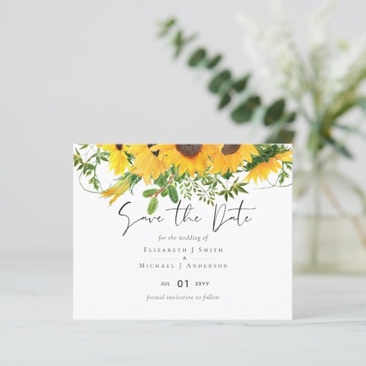 Budget Landelijke Zonnebloemen Zuidelijke Bruiloft (Staand voorkant)