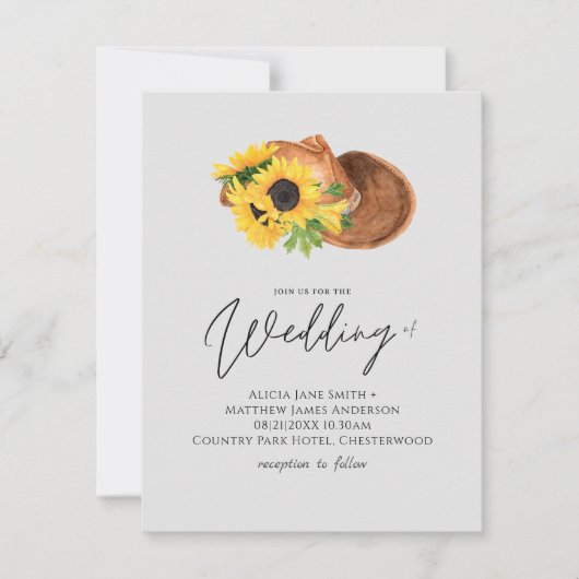 Budget Landelijke Zonnebloemen Zuidelijke Bruiloft (Voorkant)