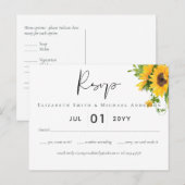 Budget Landelijke Zonnebloemen Zuidelijke Bruiloft Briefkaart (Voorkant / Achterkant)