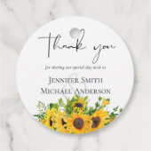 Budget Landelijke Zonnebloemen Zuiderse Bruiloft Bedankjes Labels (Voorkant)