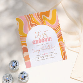 Budget Laten we Groovy Pink Oranje Girl Birthday h