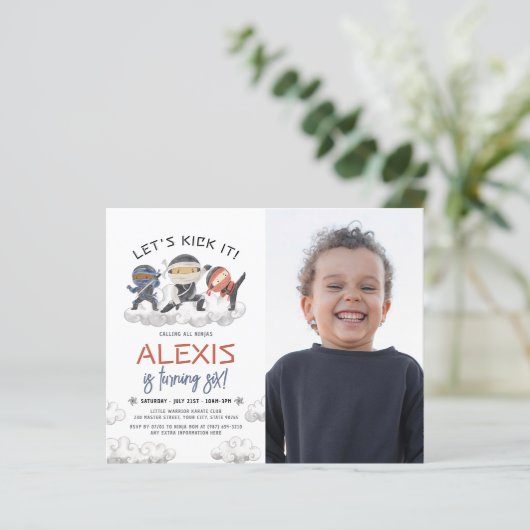Budget Laten we het schoppen Ninja Karate Foto Ver (Staand voorkant)