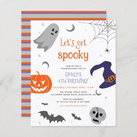 Budget Laten we Spooky Halloween Fun Verjaardag (Voorkant / Achterkant)