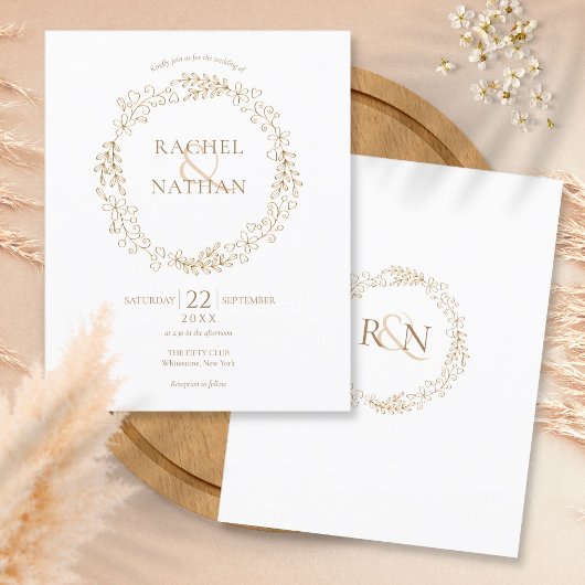 Budget Laurel Garland Wedding Uitnodiging