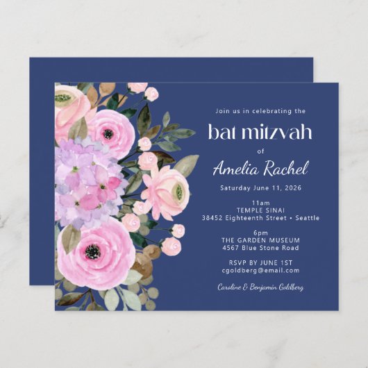 Budget Lavendel Blauwe Bloemenschildering in Water (Voorkant / Achterkant)