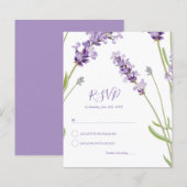 Budget Lavendel Bloemen Bruiloft RSVP (Voorkant / Achterkant)