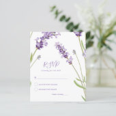 Budget Lavendel Bloemen Bruiloft RSVP (Staand voorkant)