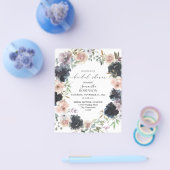 Budget Lavendel, Navy & Roze Bruidsdouche Flyer (Enkel)