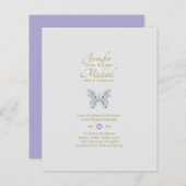 BUDGET  Lavendel Vlinder Trouw Uitnodiging (Voorkant / Achterkant)