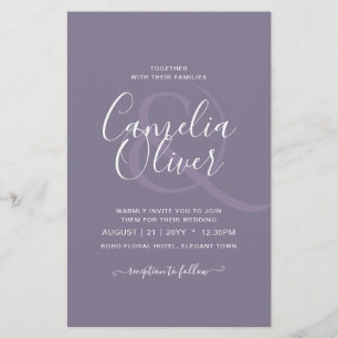 BUDGET Lavender Dusty Paars Monochrome Weddenschap Flyer