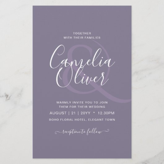 BUDGET Lavender Dusty Paars Monochrome Weddenschap Flyer (Voorkant)