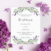 Budget lavender eucalyptus bruiloft uitnodiging