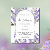 Budget lavender floral arch bruiloft uitnodiging