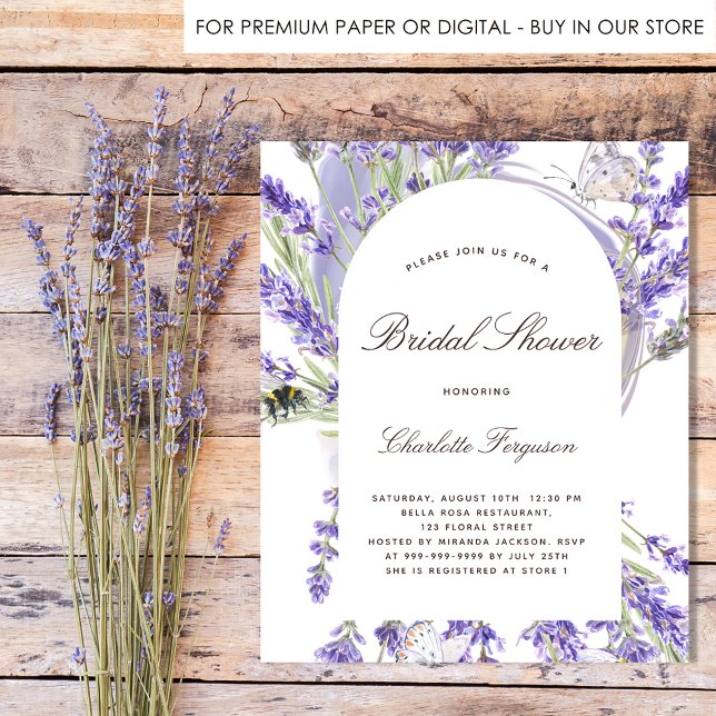 Budget lavender floral bridal douche-uitnodiging (Creator heeft geüpload)