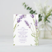 Budget Lavender Floral Wedding Uitnodiging (Staand voorkant)