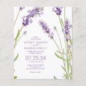 Budget Lavender Floral Wedding Uitnodiging (Voorkant)