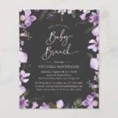 Budget Lavender Flowers Baby Brunch Uitnodiging (Voorkant)
