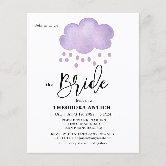 Budget Lavender Funny Cloud Vrijgezellenfeest (Voorkant)