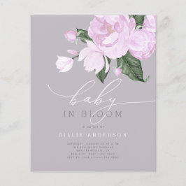 Budget Lavender Gray Floral Baby in Bloom Shower