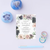 Budget Lavender, Navy Blue, Blush Pink Wedding Flyer (Enkel)