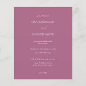 Budget Lavender Paars 2 Calligrafie Weddenschap Flyer (Voorkant)