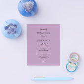 Budget Lavender Paarse Calligraphy Wedding Flyer (Enkel)