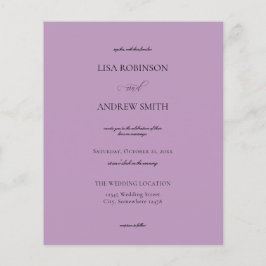 Budget Lavender Paarse Calligraphy Wedding Flyer