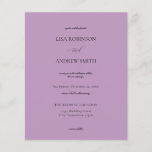 Budget Lavender Paarse Calligraphy Wedding Flyer