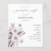 Budget Lavender Paarse Floral Gradual Party Flyer (Voorkant)
