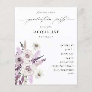Budget Lavender Paarse Floral Gradual Party Flyer