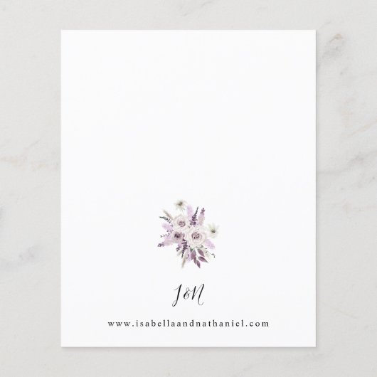 Budget Lavender Paarse Floral Wedding 2 (Achterkant)