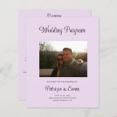 Budget Lavender Photo Wedding program (Voorkant / Achterkant)