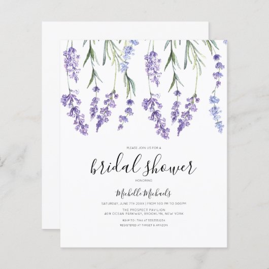 Budget Lavender Wildflower Vrijgezellenfeest (Voorkant / Achterkant)