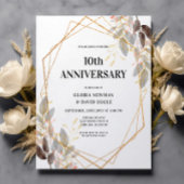 Budget Leafy 10e Jubileum huwelijksuitnodiging