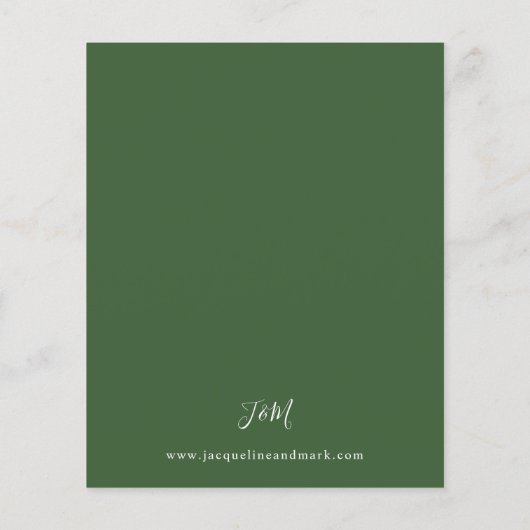 Budget Leaves & Eucalyptus Gold Wedding - Groen (Achterkant)