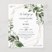 Budget Leaves & Eucalyptus Gold Wedding - Groen (Voorkant)