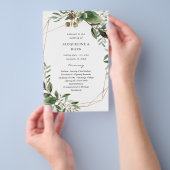 Budget Leaves & Eucalyptus GoldWeddin Ceremony MED Flyer (Hand)