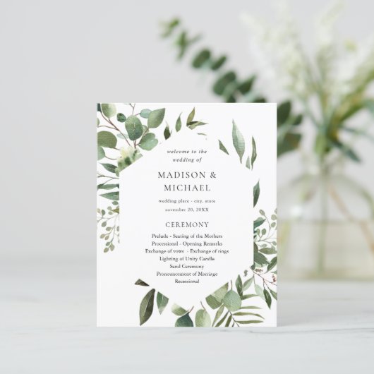 Budget Leaves & Eucalyptus Rustic Wedding Ceremony (Staand voorkant)