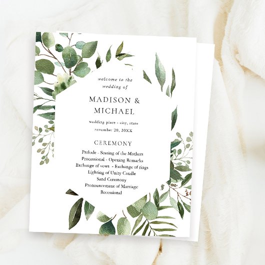 Budget Leaves & Eucalyptus Rustic Wedding Ceremony