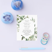 Budget Leaves & Eucalyptus Rustic Wedding Ceremony Flyer (Enkel)