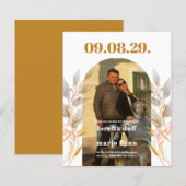 Budget Leaves Photo Arch Bewaar de datum Uitnodigi (Voorkant / Achterkant)