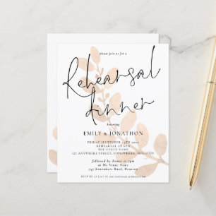 Budget Leaves Wedding Rehearsal Dinner Uitnodiging