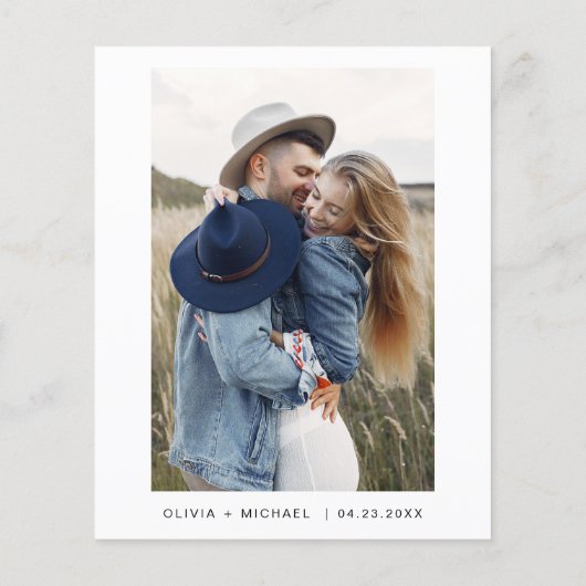Budget legant Save the Date Photo Minimalist (Achterkant)