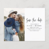 Budget legant Save the Date Photo Minimalist (Achterkant)